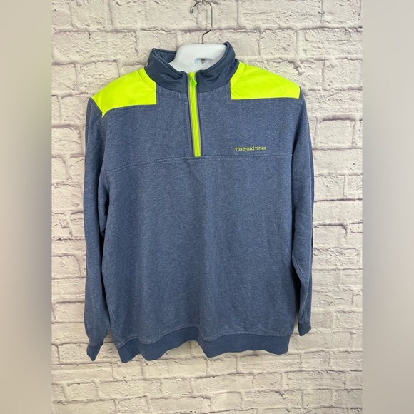 Vineyard Vines Jacket Mens Medium Performance Sailing Shep 1/4 Zip Pullover Blue - Picture 1 of 13
